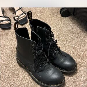 Dr. Martens Black Lace-Up Boots with Zipper